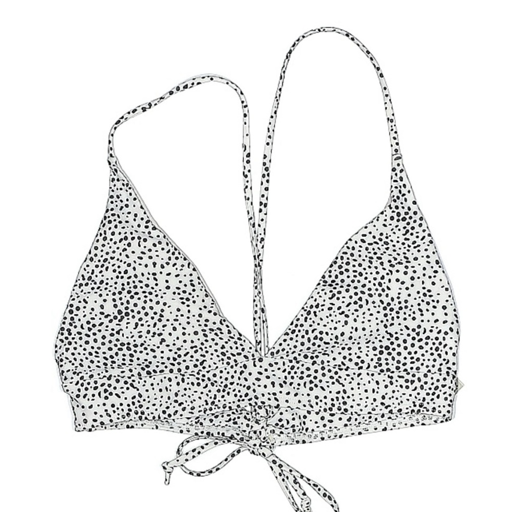 Zaful Size 8 White and Black Animal Print Bikini Top